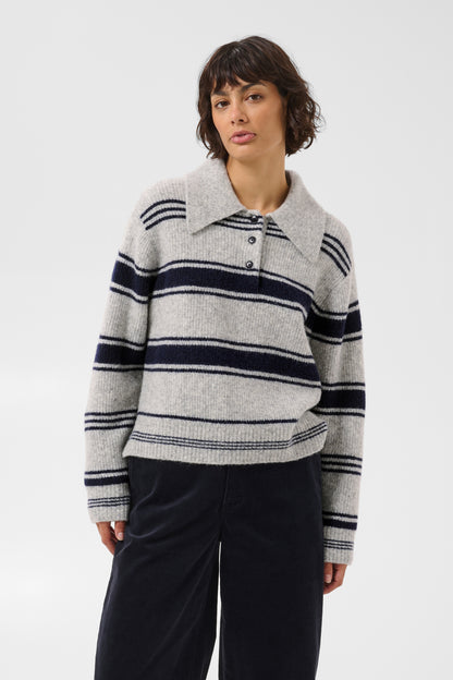 Part Two Carilina Pullover Grey Navy