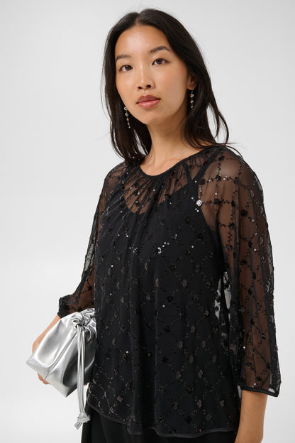 Part Two Dimka Blouse Black Placed