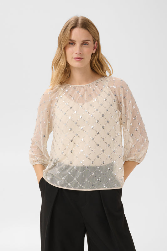 Part Two Dimka Blouse Grey Metallic