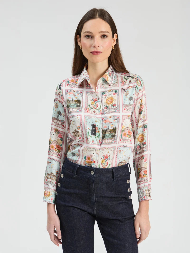Vilagallo Printed Madrid Twill Shirt 33787