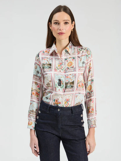 Vilagallo Printed Madrid Twill Shirt 33787