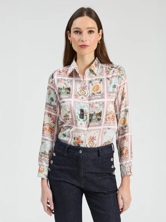 Vilagallo Printed Madrid Twill Shirt 33787