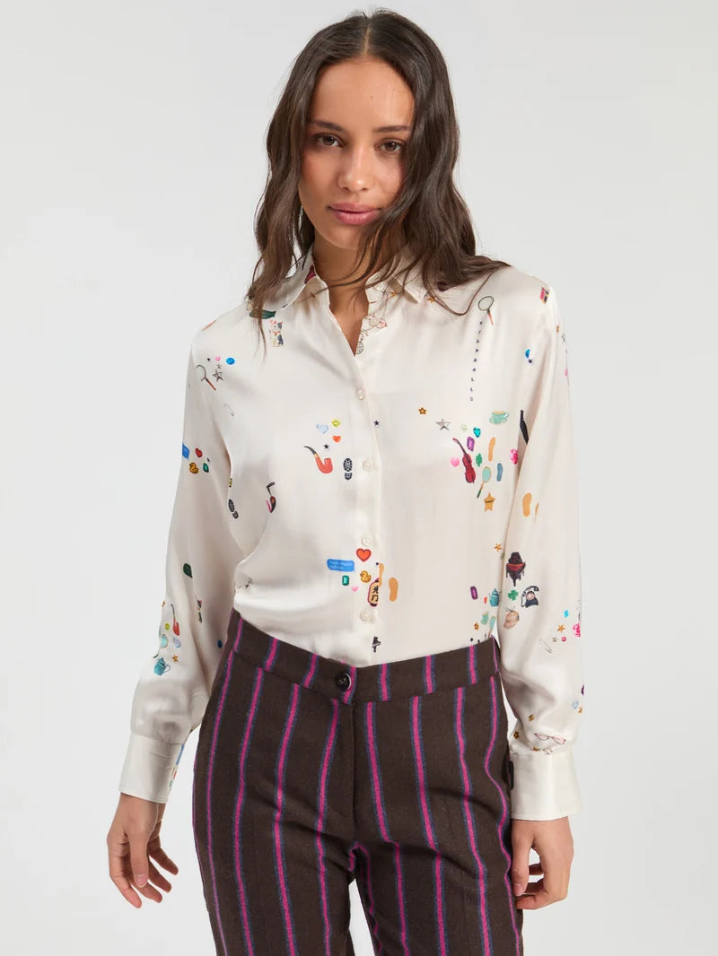 Vilagallo Sherlock Raw Satin Shirt 33809