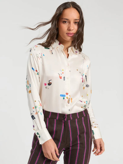 Vilagallo Sherlock Raw Satin Shirt 33809