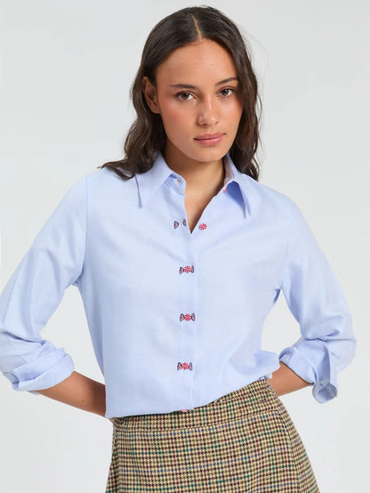 Vilagallo Herringbone Blue Shirt 33836