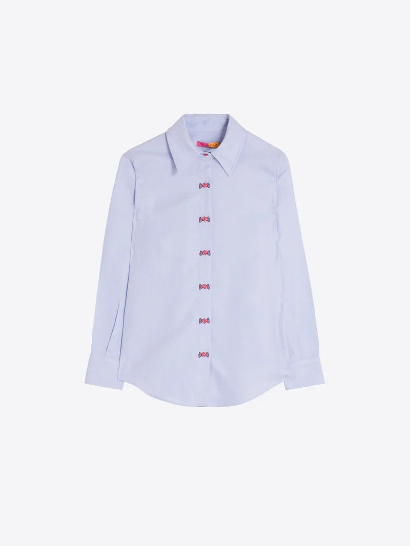 Vilagallo Herringbone Blue Shirt 33836