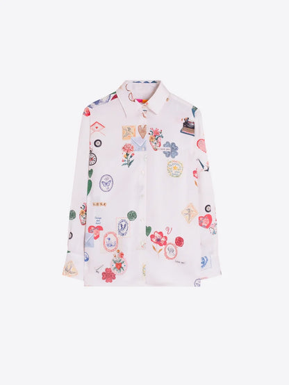 Vilagallo Multicolor Love Print Shirt 33920