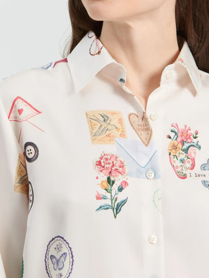 Vilagallo Multicolor Love Print Shirt 33920