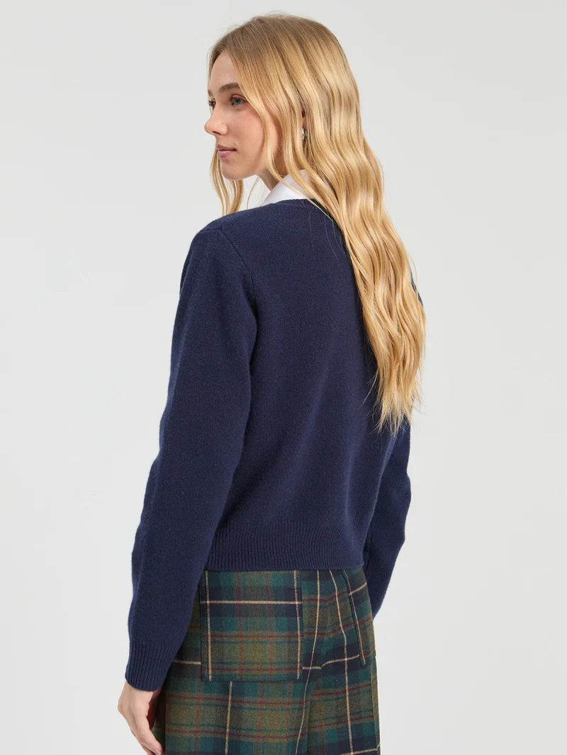 Vilagallo Navy Red Heart Cardigan 33964