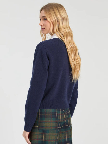 Vilagallo Navy Red Heart Cardigan 33964