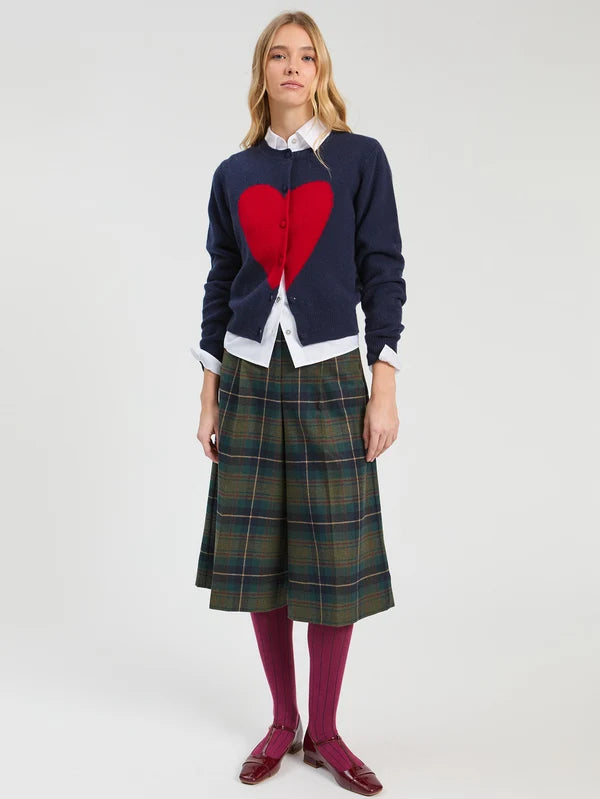 Vilagallo Navy Red Heart Cardigan 33964
