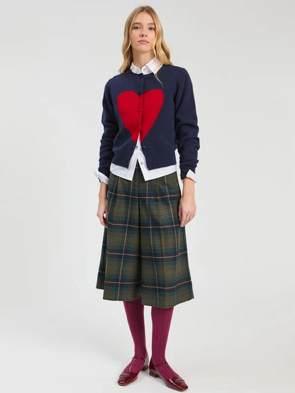 Vilagallo Navy Red Heart Cardigan 33964
