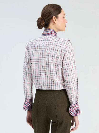 Vilagallo Maxi Bow Plaid Shirt 33984