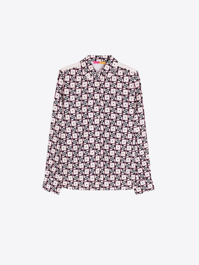 Vilagallo Geometric Sun Print Shirt 34093