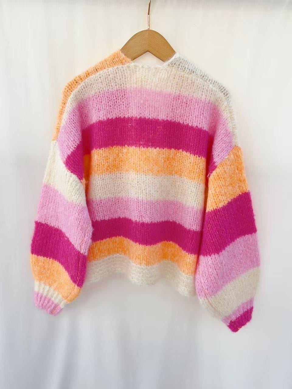 Killy Pink Multi Stripe Cardi