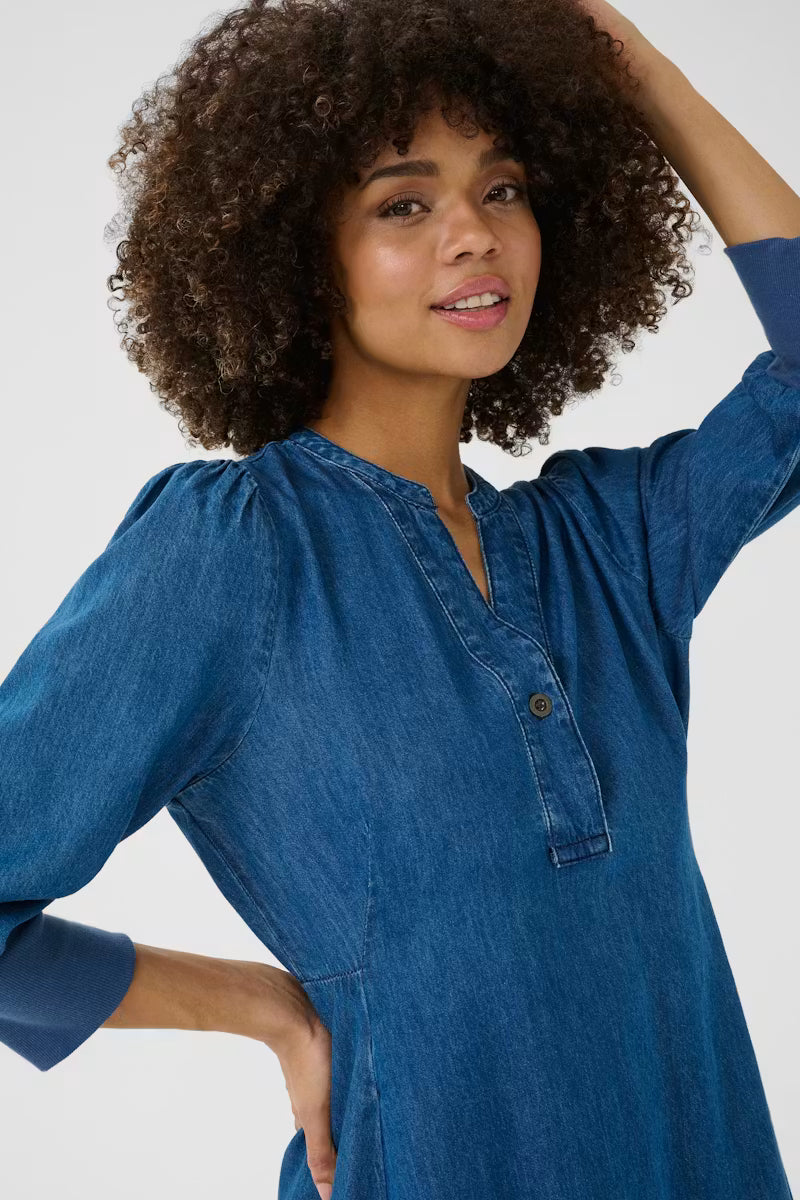 Culture Allura Arpa 3/4 Sleeve Dress Dark Blue