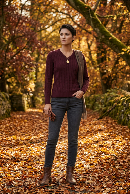 HV Polo Zafira Pullover Burgundy Rattle