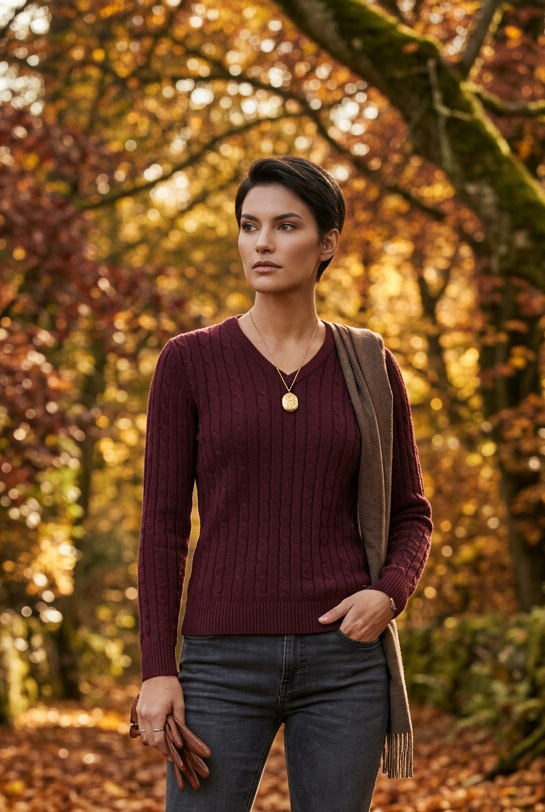 HV Polo Zafira Pullover Burgundy Rattle