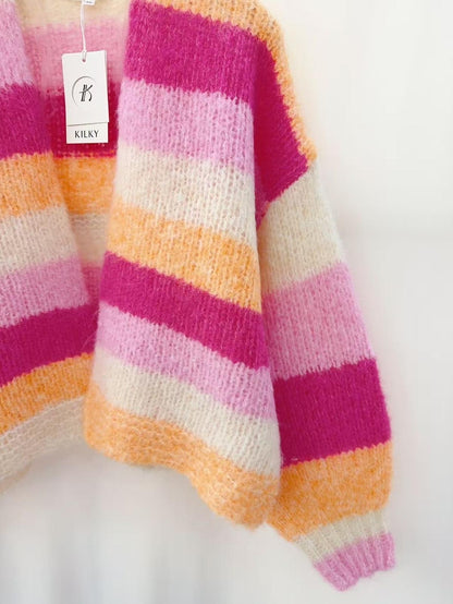 Killy Pink Multi Stripe Cardi