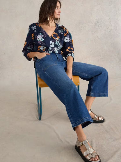 White Stuff Tia Wide Leg Crop Jean