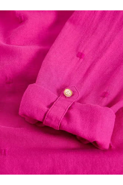 White Stuff Sophie Cotton Shirt Bright Pink