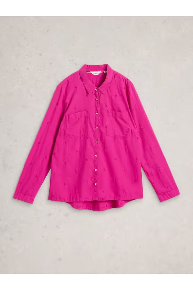 White Stuff Sophie Cotton Shirt Bright Pink