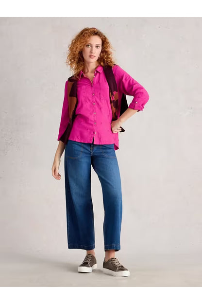 White Stuff Sophie Cotton Shirt Bright Pink