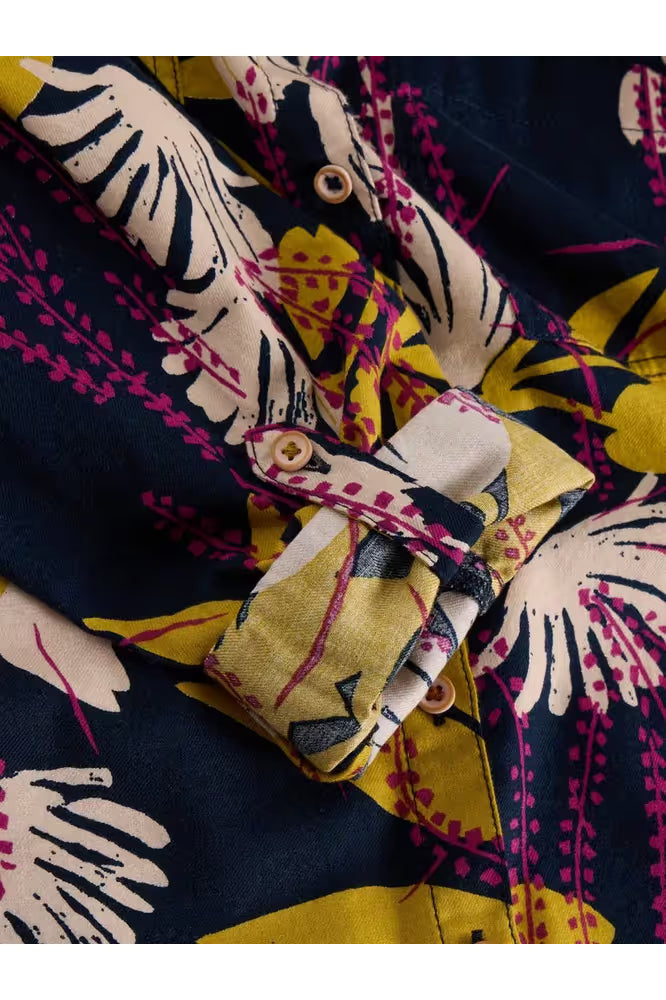 White Stuff Sophie Cotton Shirt Navy Print