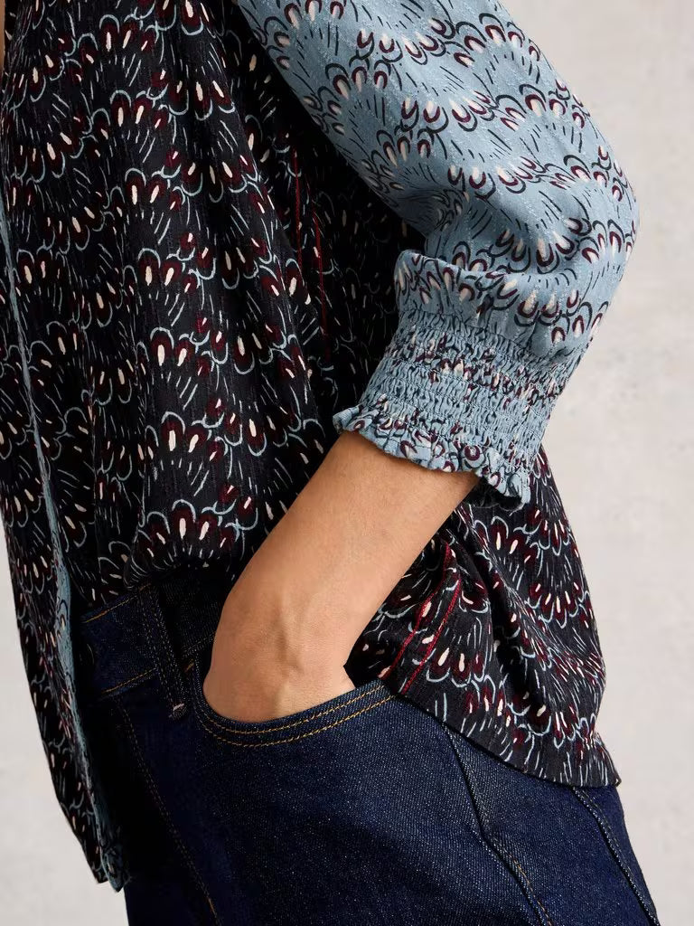 White Stuff May Mixed Print Top