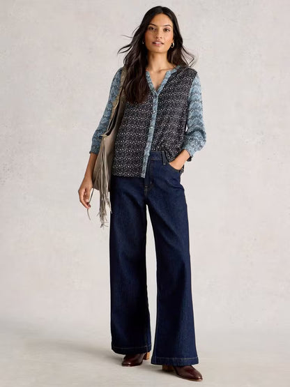 White Stuff May Mixed Print Top