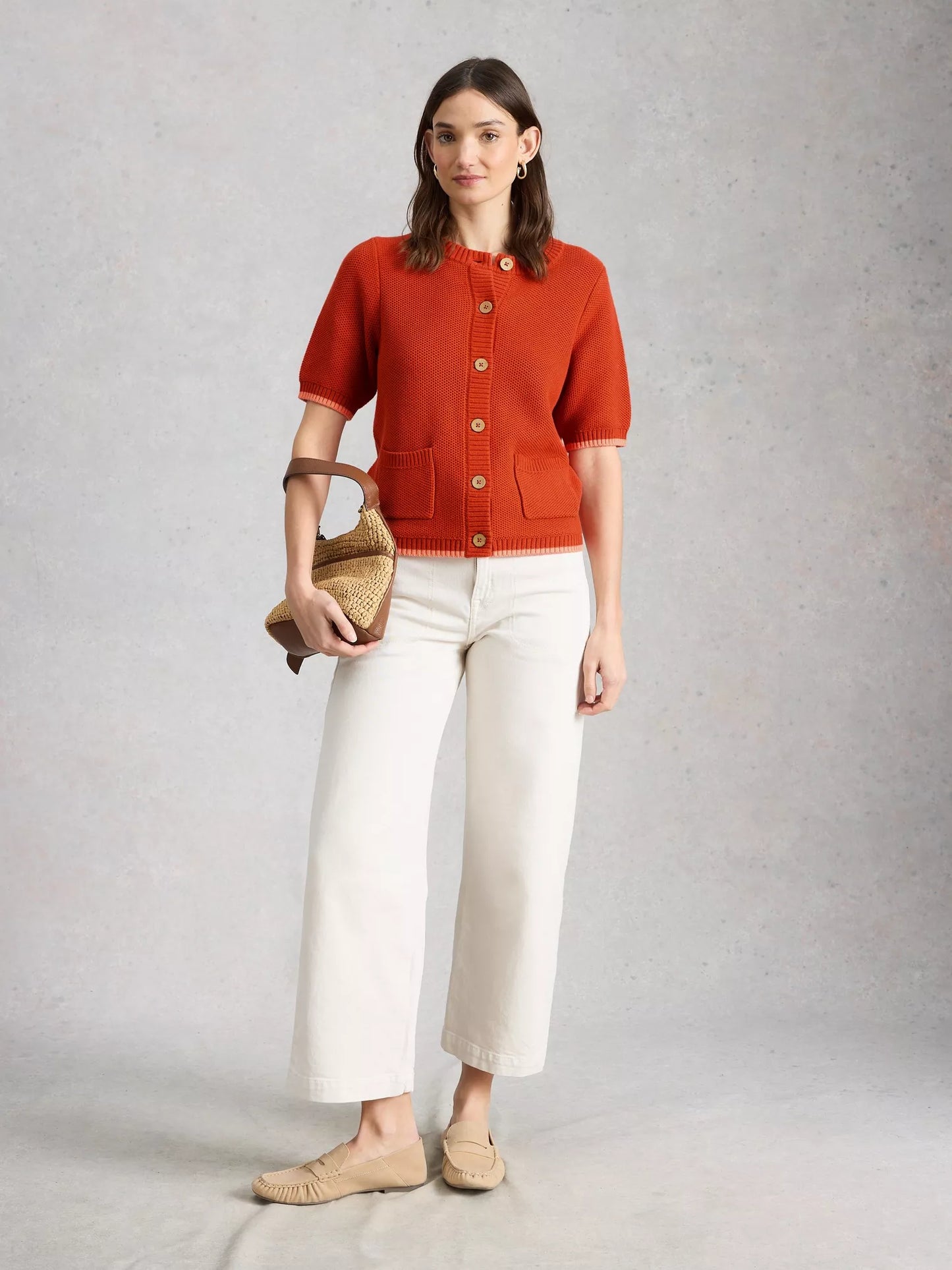 White Stuff Isabella Cardigan Mid Red