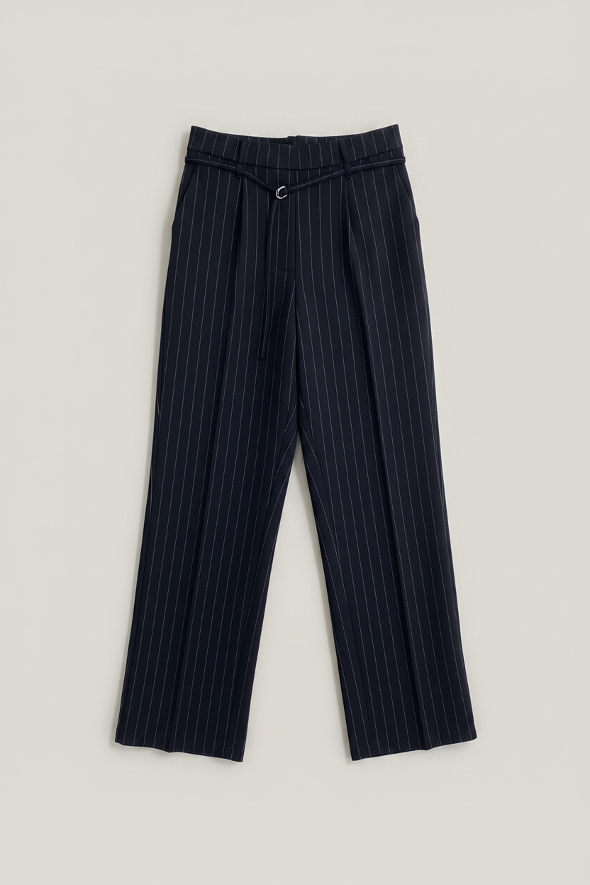 Red Button Cleo Punta Pinstripe Trousers Black-