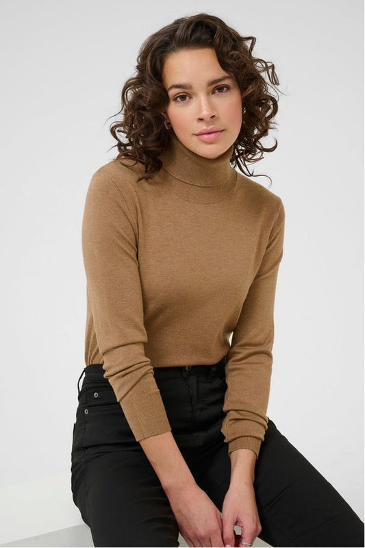 Kaffe Brown Astrid  Roll Neck Pullover