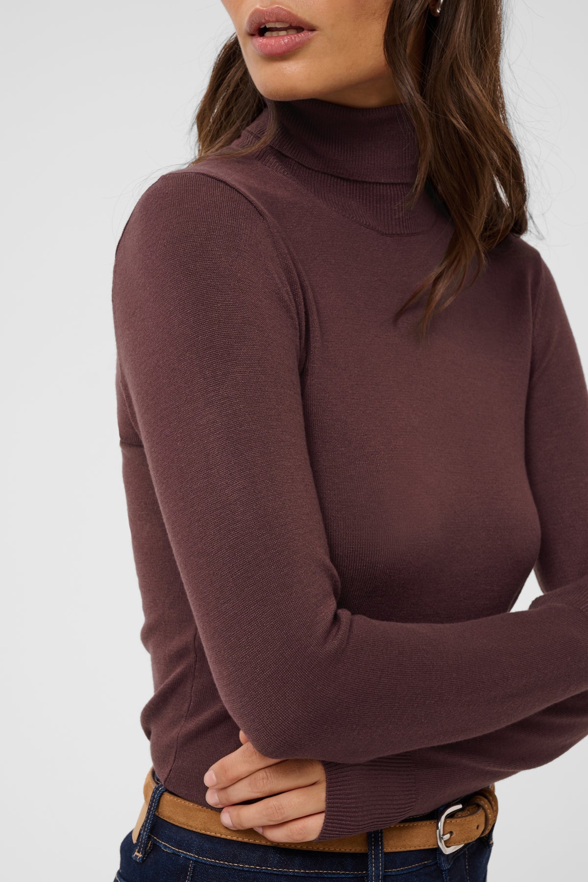 Kaffe Astrid Roll Neck Fudge