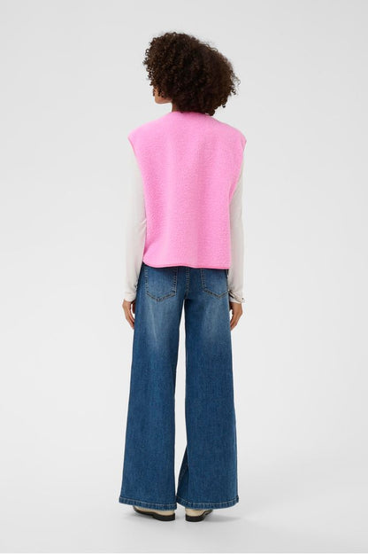 Culture Catina Teddy Waistcoat Pink