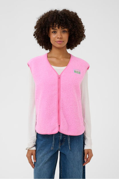 Culture Catina Teddy Waistcoat Pink
