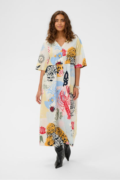 Culture Ashmo Olena Dress Blue/Red