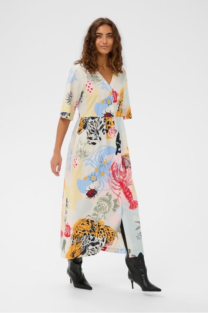 Culture Ashmo Olena Dress Blue/Red