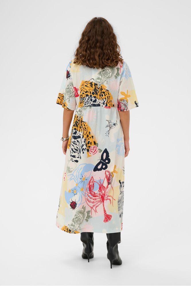 Culture Ashmo Olena Dress Blue/Red