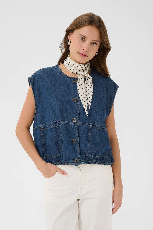 Culture Lava Arpa Waistcoat Dark Blue