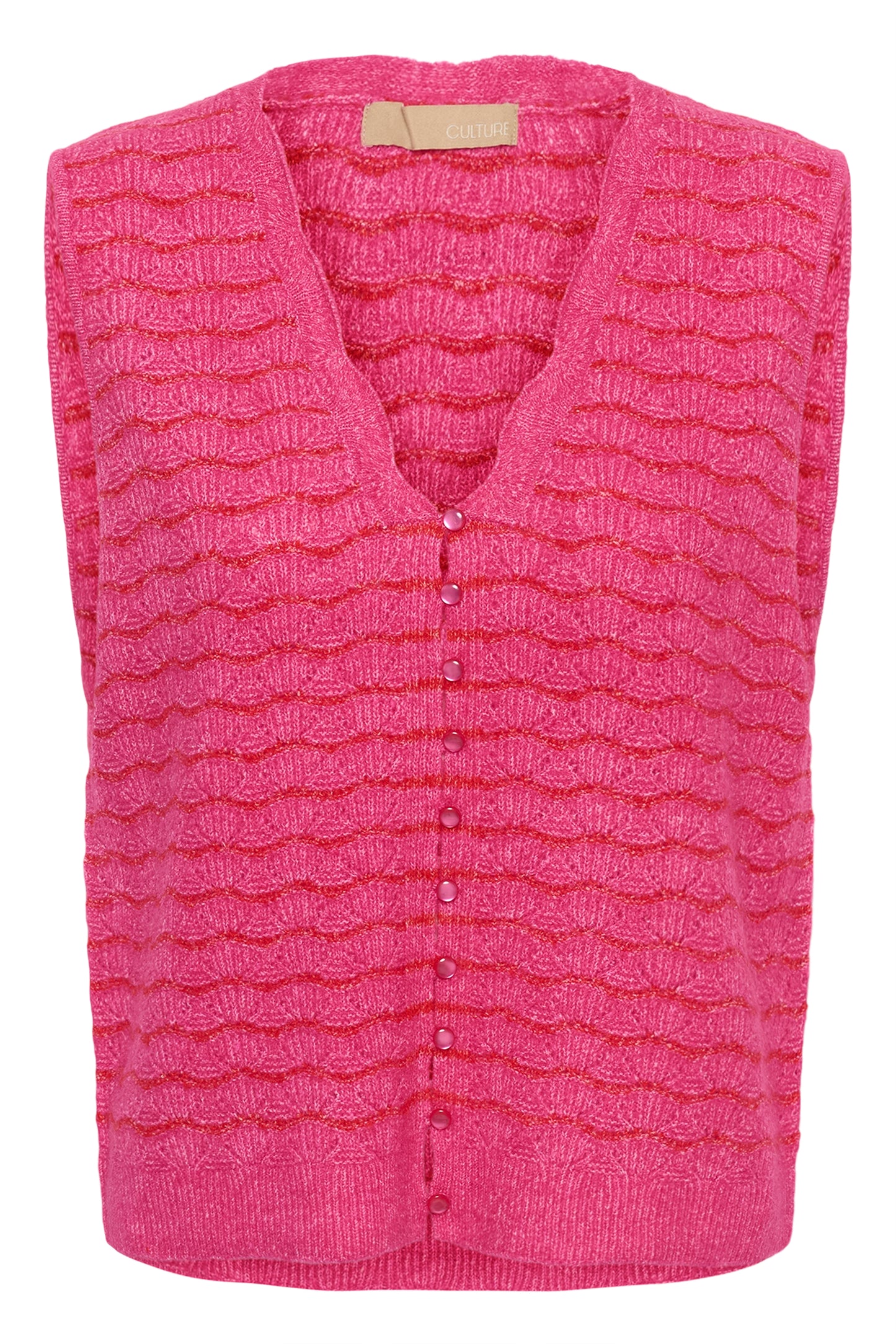 Culture Amera Julietta Waistcoat Cardigan Pink/Red