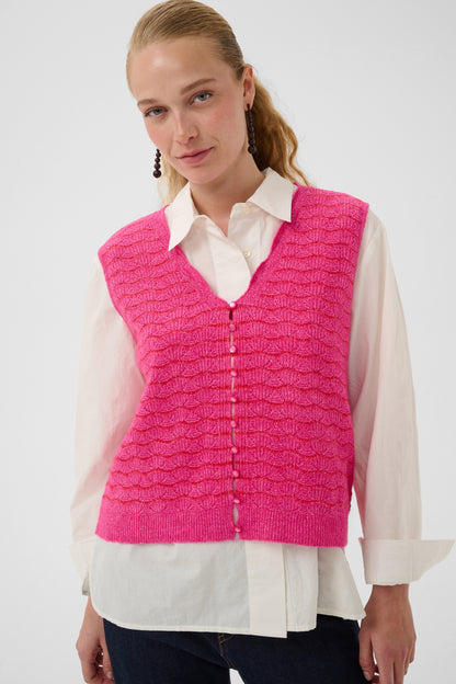 Culture Amera Julietta Waistcoat Cardigan Pink/Red