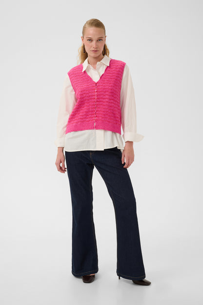 Culture Amera Julietta Waistcoat Cardigan Pink/Red