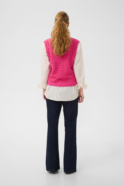 Culture Amera Julietta Waistcoat Cardigan Pink/Red