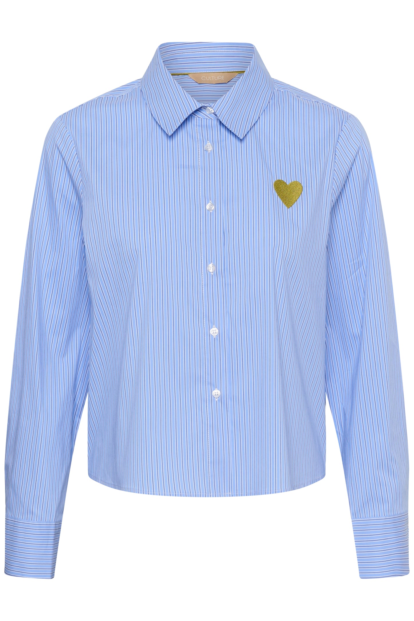 Culture Ebony Short Shirt Blue Stripe