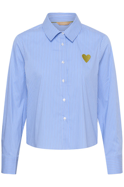 Culture Ebony Short Shirt Blue Stripe