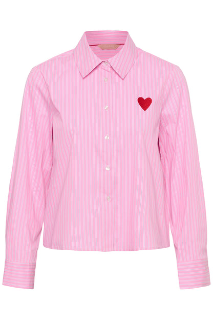 Culture Ebony Short Shirt Pink Stripe