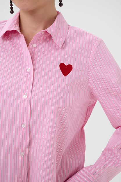 Culture Ebony Short Shirt Pink Stripe