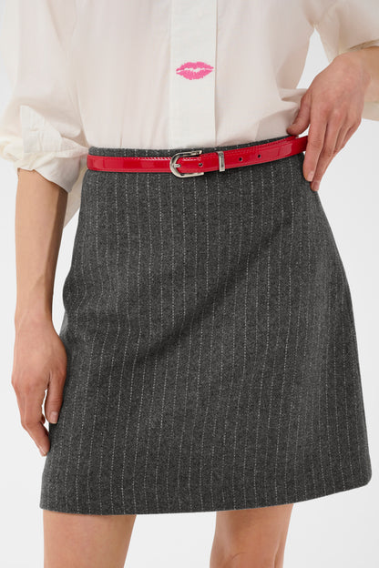 Culture Kayla Skirt Grey Pinstripe