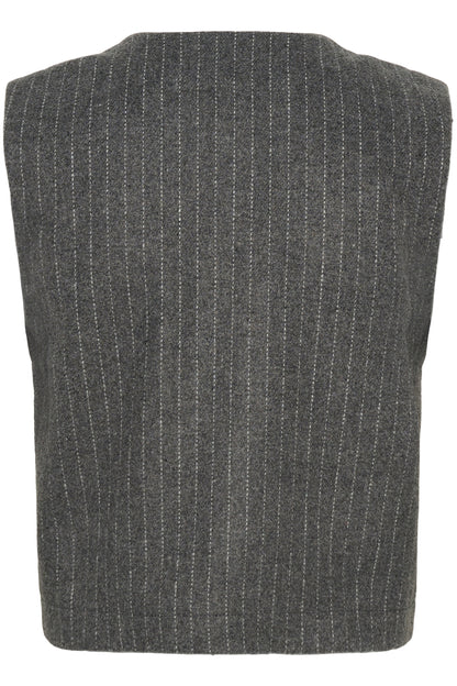 Culture Kayla Waistcoat Grey Pinstripe